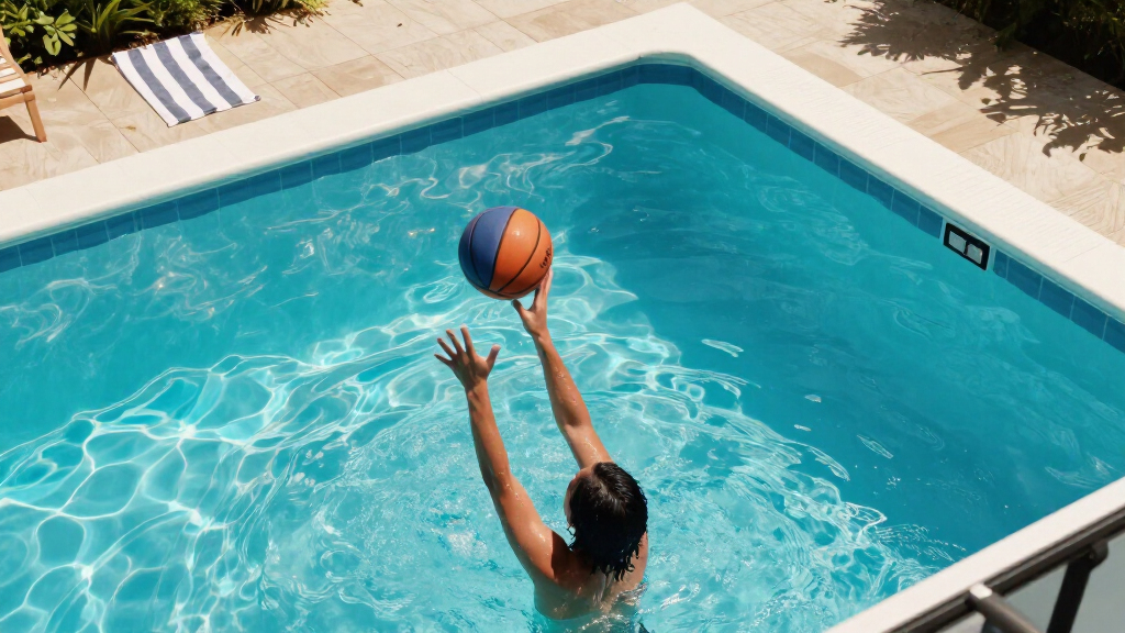 pool basketball hoops