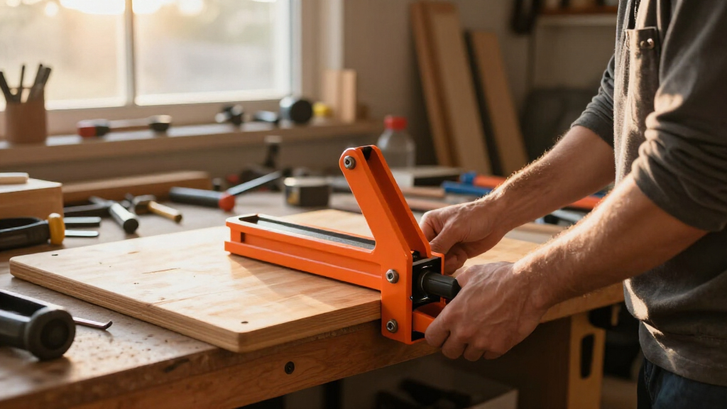 portable clamping workbench for a garage workshop