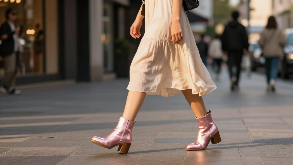 best metallic pink ankle boots