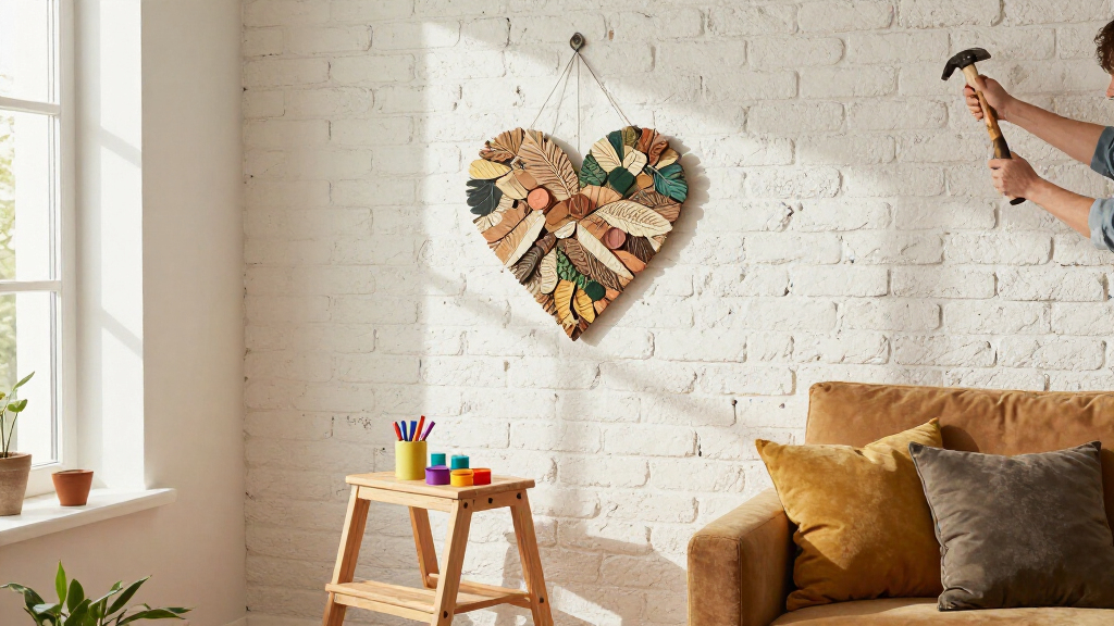 heart-shaped wall art decor