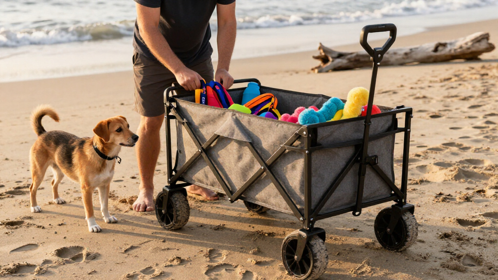 best folding wagon for dog gear at the beach
