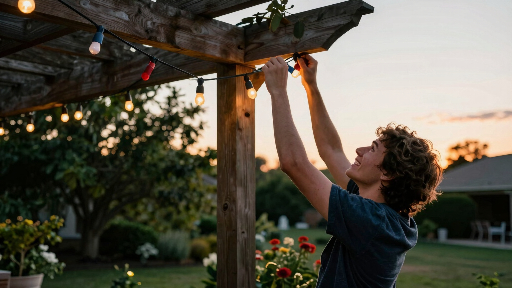 patriotic outdoor string lights
