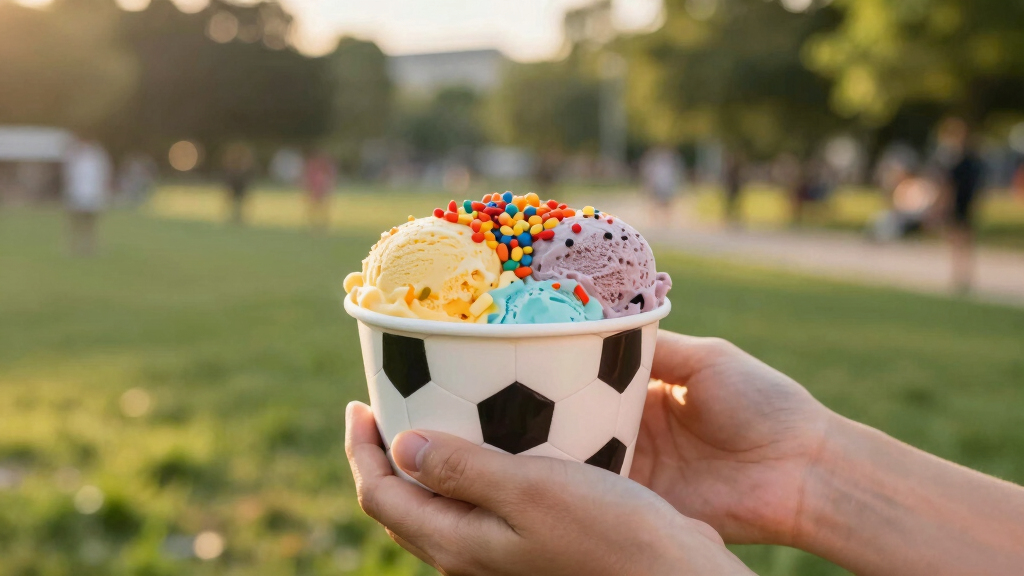 soccer-themed ice cream bowls