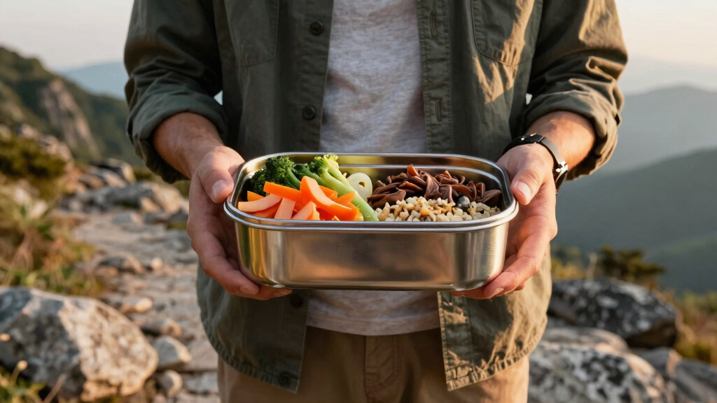 Stainless‑steel bento snack box