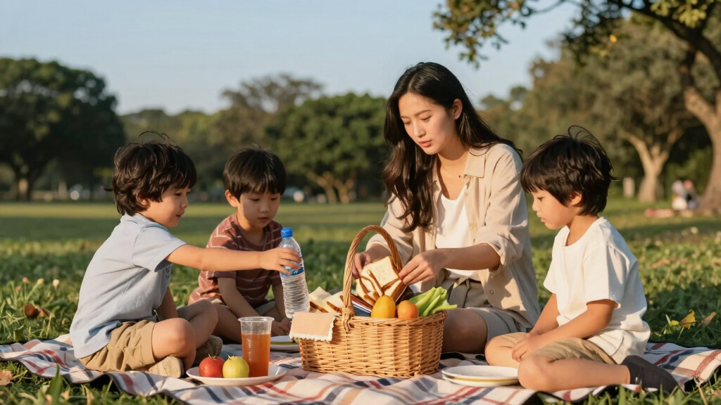 family outdoor picnic gear