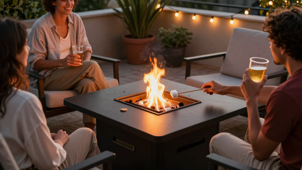 rated gas fire pit tables for patio