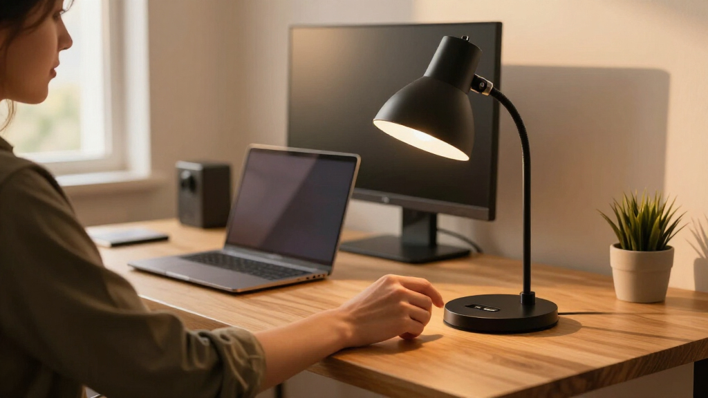 desk lamp with USB charging