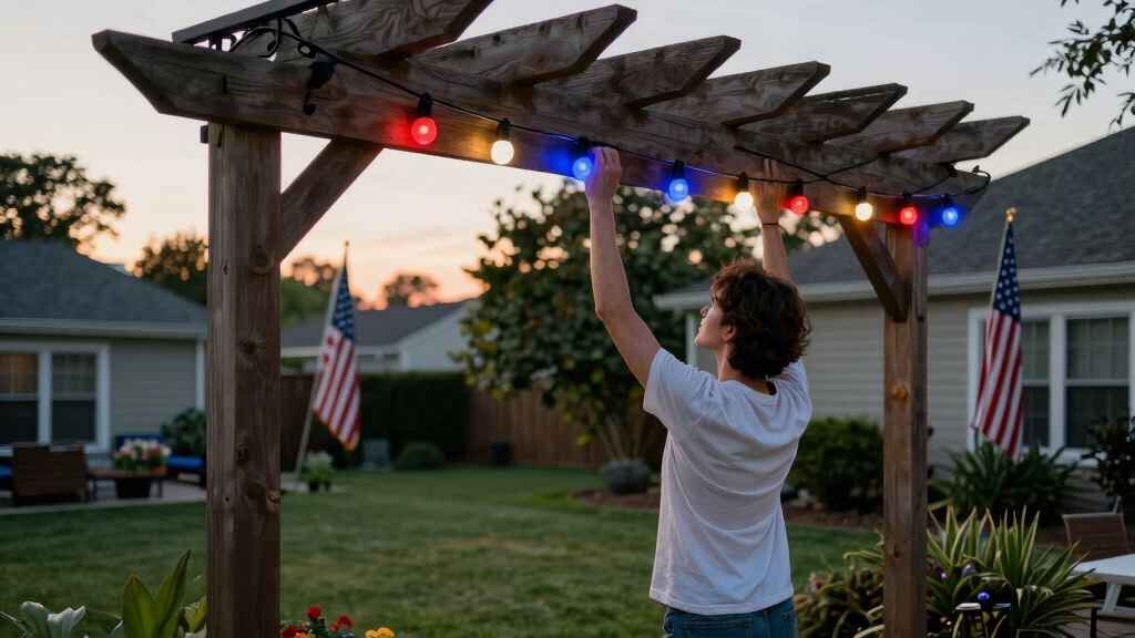 patriotic outdoor string lights