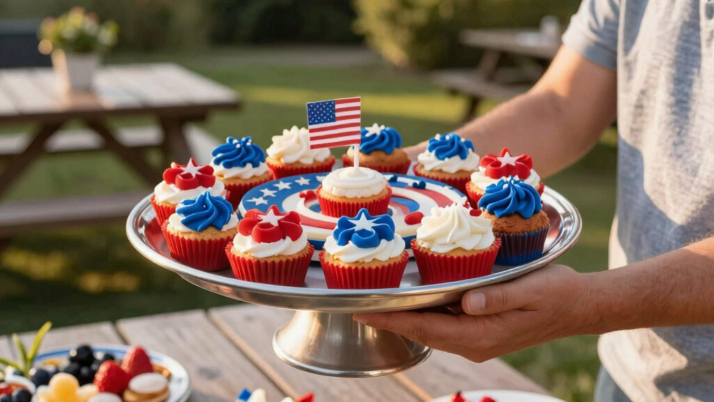 patriotic dessert serving platters