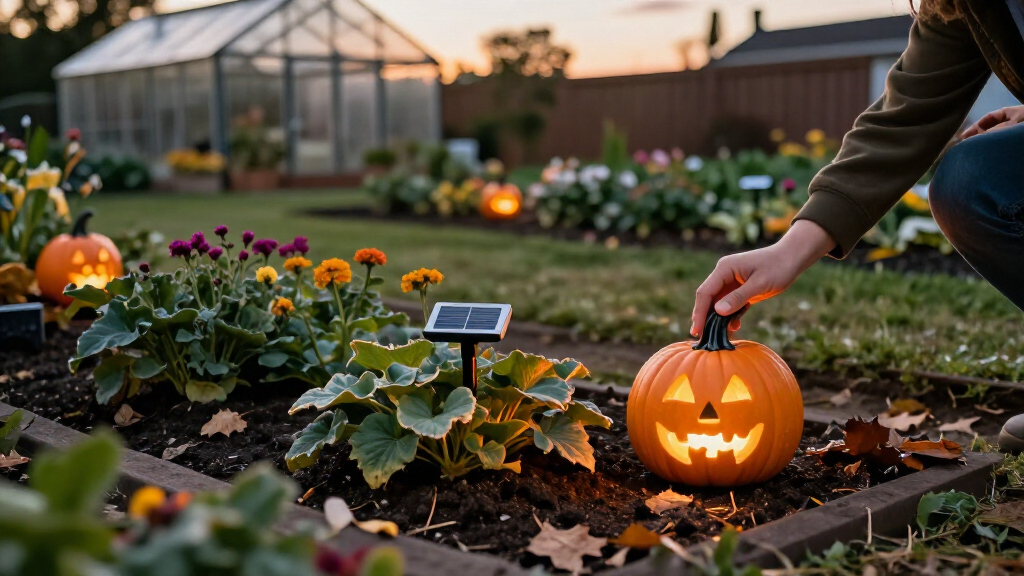 solar powered Halloween garden decorations