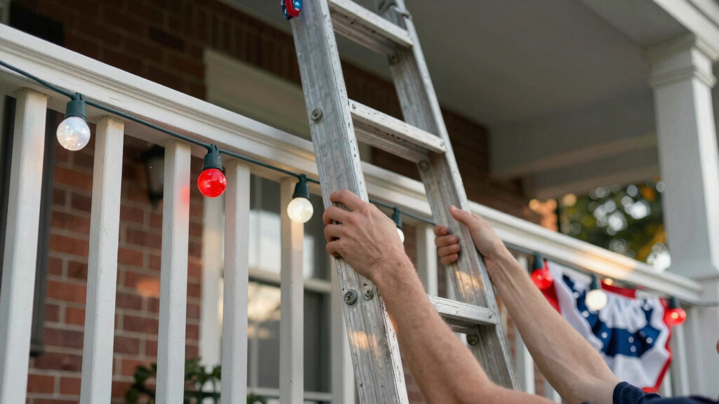 patriotic outdoor string lights