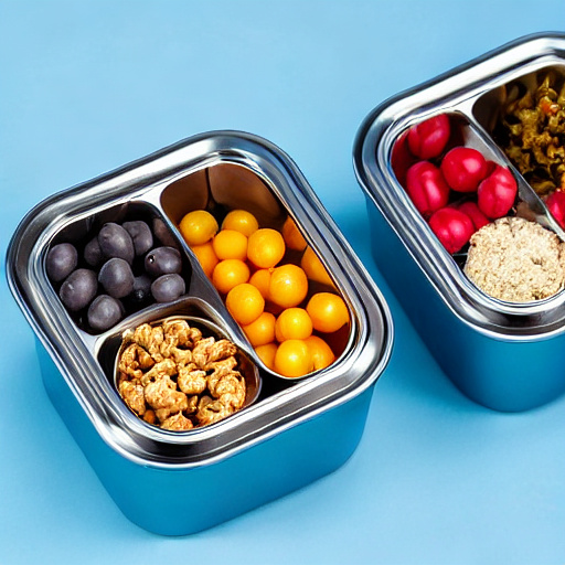3 Pack Stainless Steel Snack Containers, 2 Compartment Metal Snack Containers With Lids, Compact Leak-Proof Lunch Food Storage Container