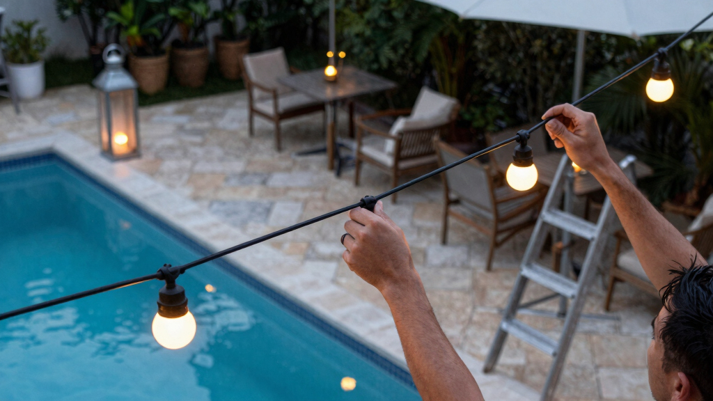outdoor patio string lights