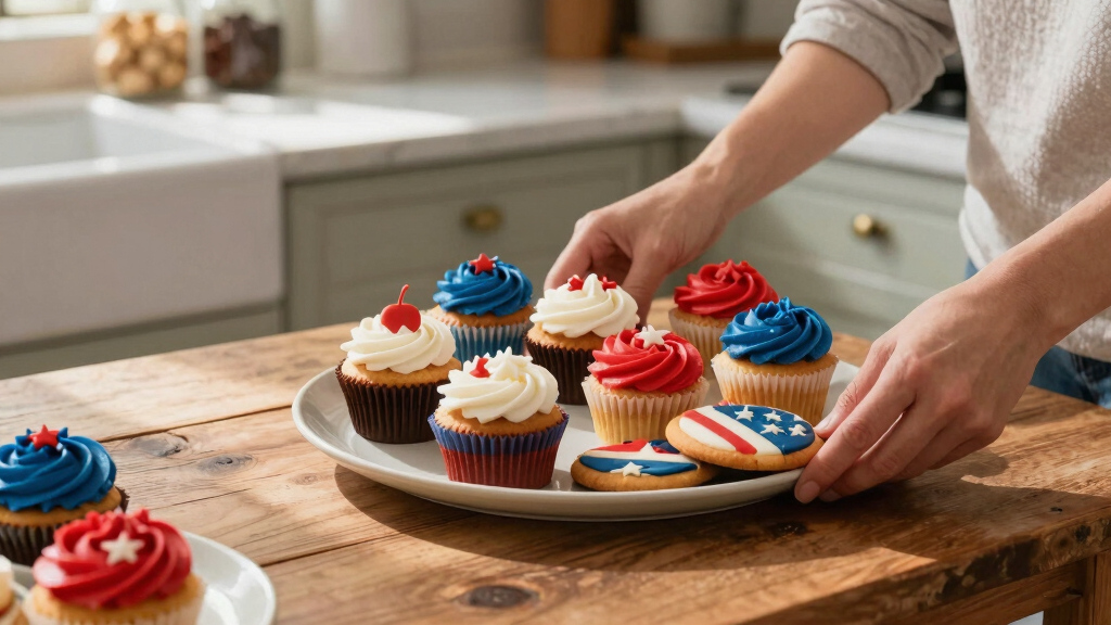 patriotic dessert serving platters