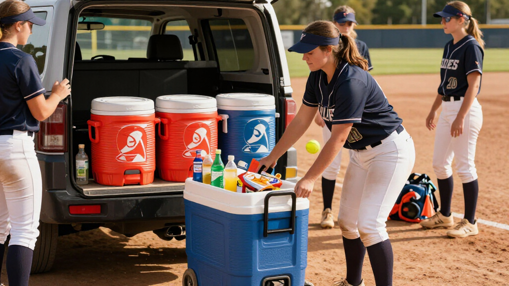 large rolling coolers for softball teams
