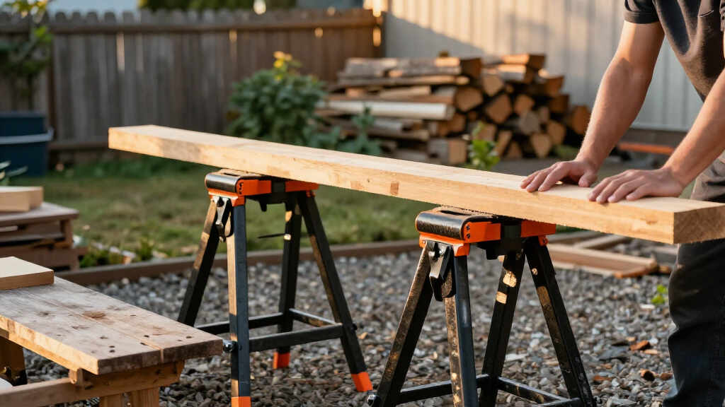 heavy duty folding sawhorses