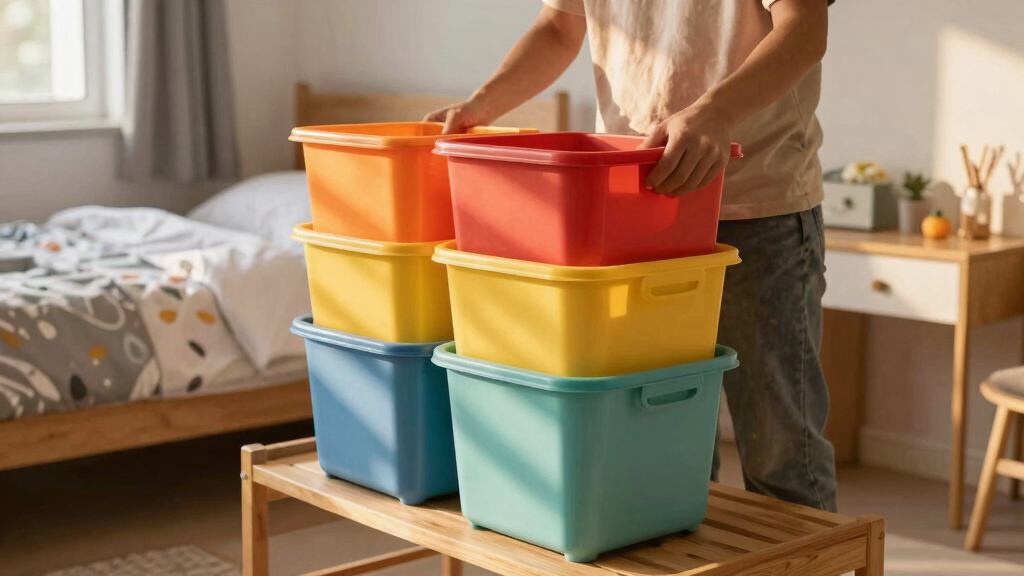dorm room organization bins
