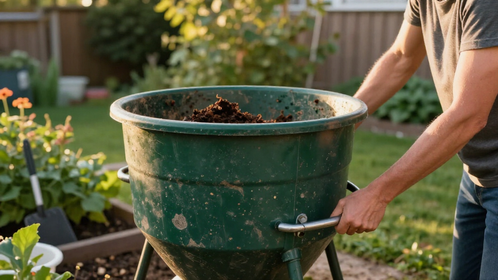 compost tumbler dual chamber large