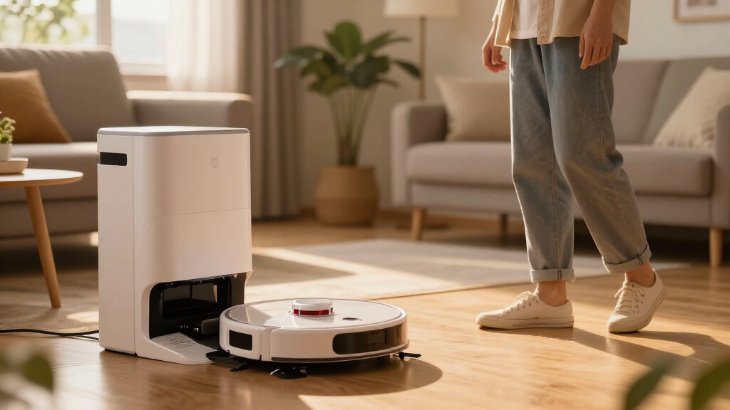 robot vacuum self emptying high power