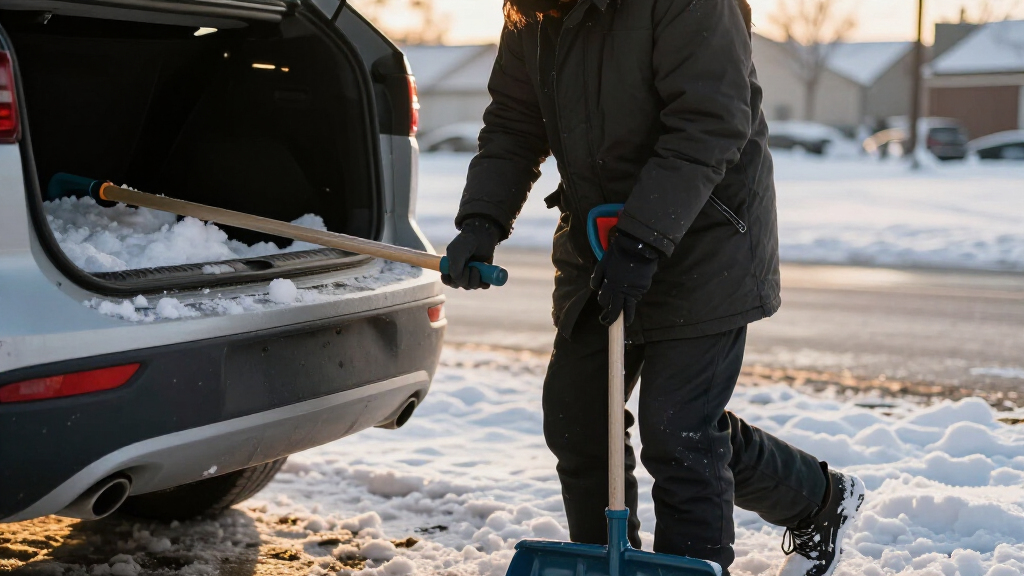 compact snow shovel for car trunk