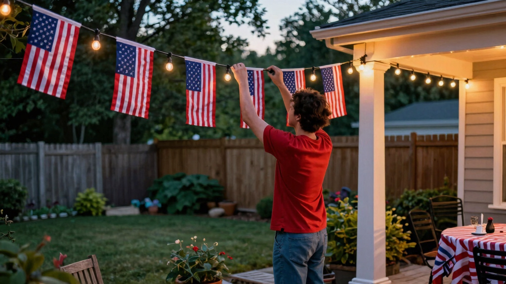 patriotic outdoor string lights