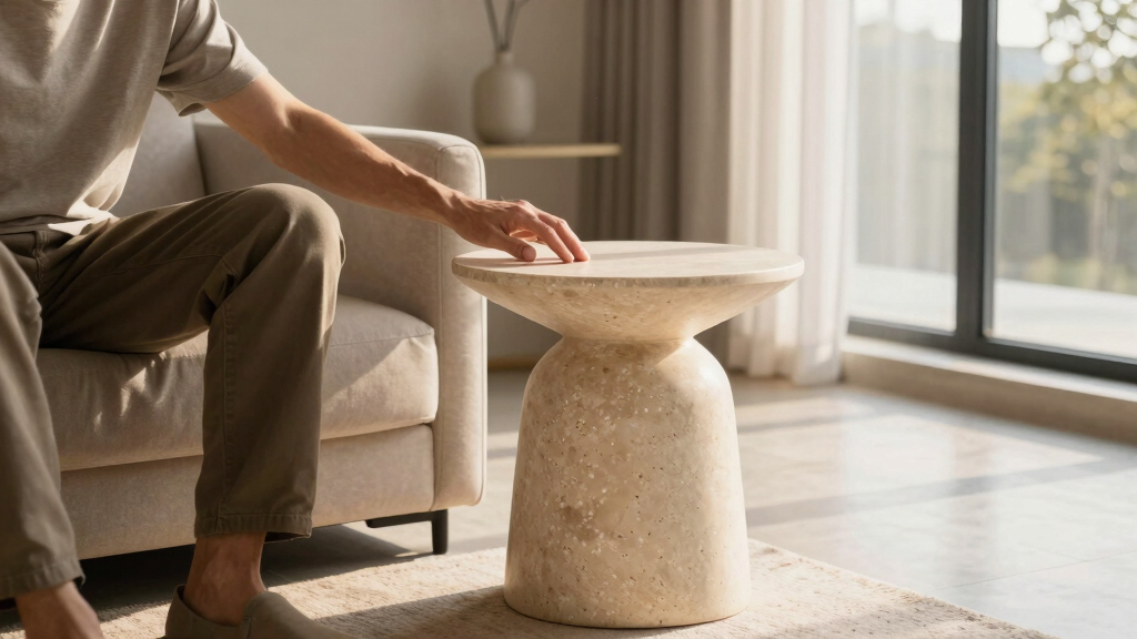 best travertine side tables amazon