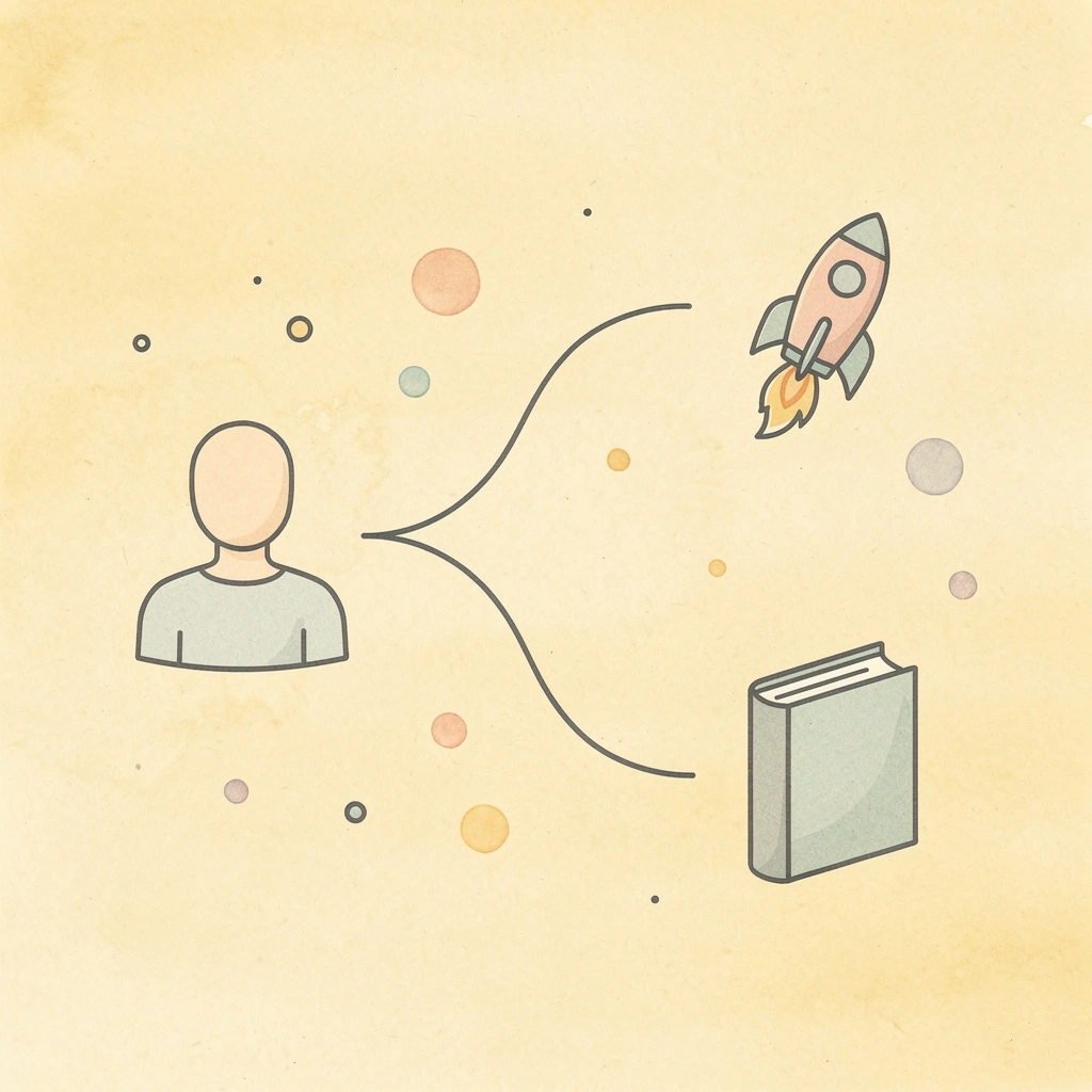 Calendar icon splitting into two paths representing different RMD planning strategies