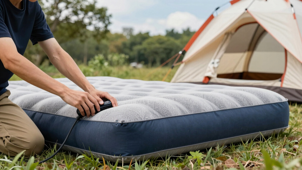 best camping air mattress with built in pump queen