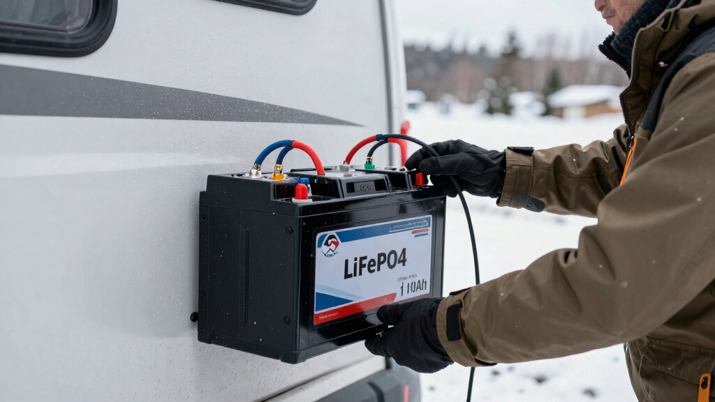 best heated lifepo4 battery 100ah for winter RV