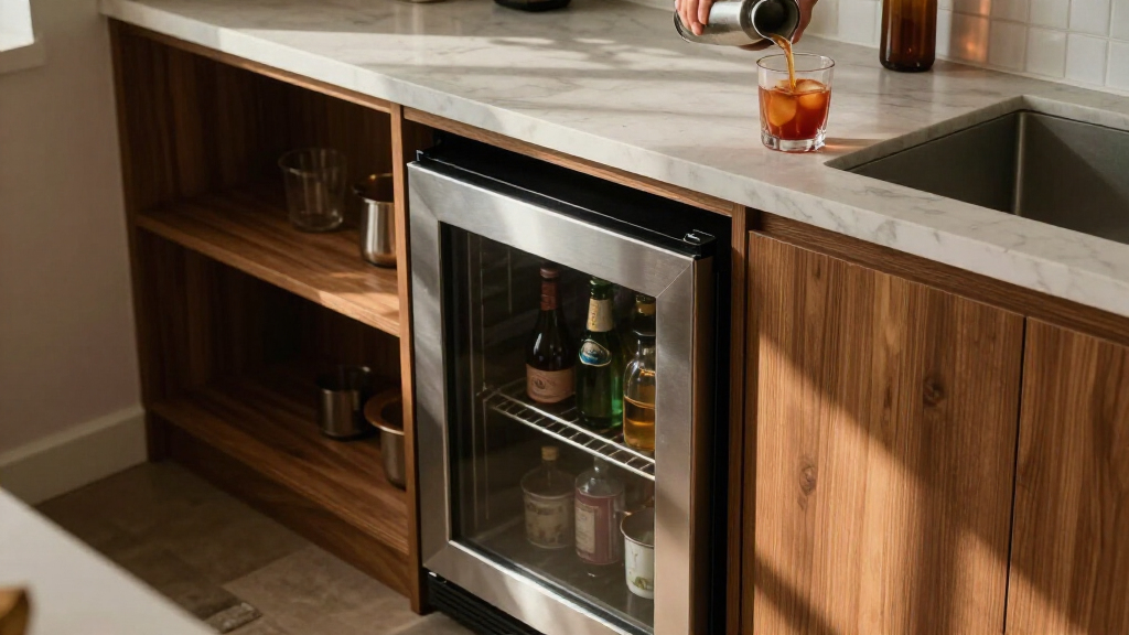 bar cabinet with mini fridge