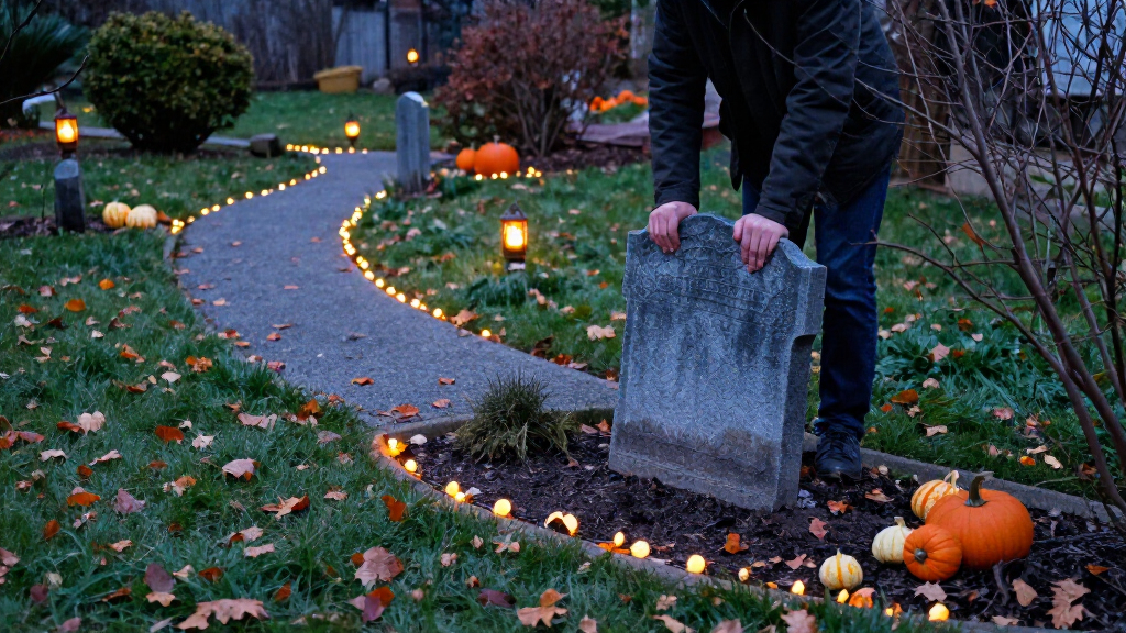 Halloween outdoor tombstone decorations