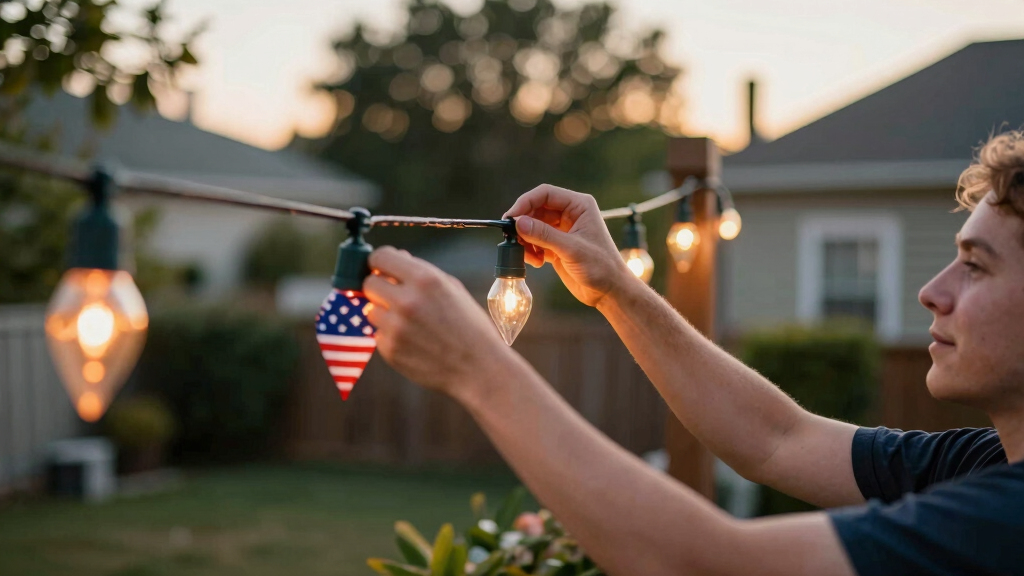 patriotic outdoor string lights