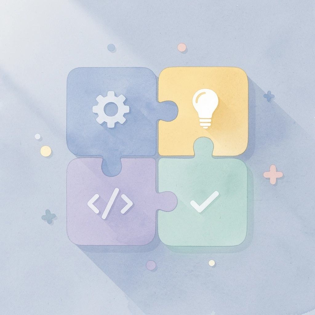 Scene of puzzle pieces fitting together representing an AI tool fit with hotel operations