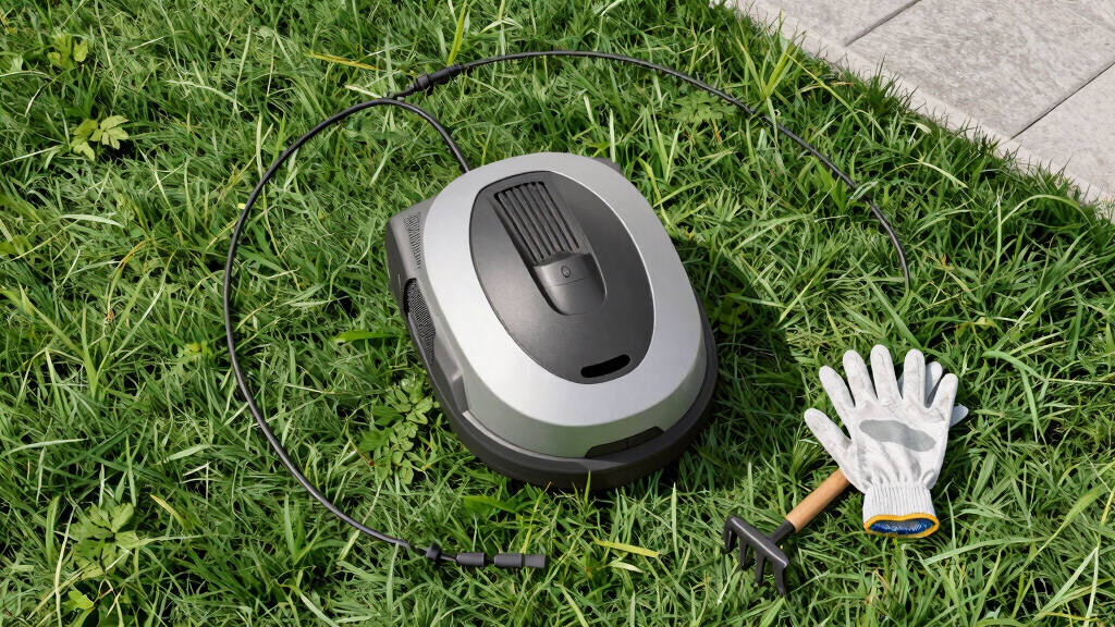robotic lawn mower with boundary wire