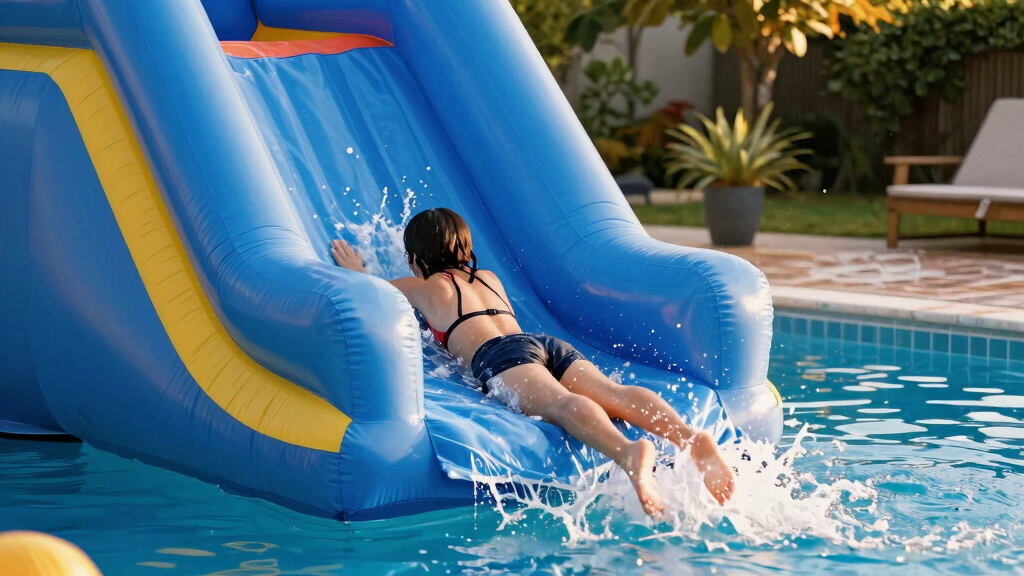 inflatable pool water slides