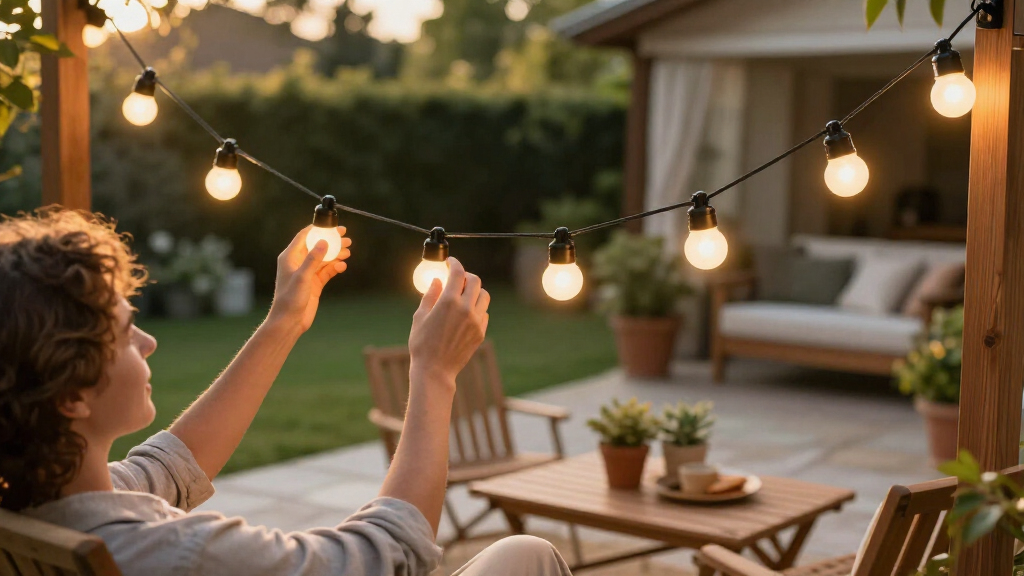 solarpowered holiday string lights