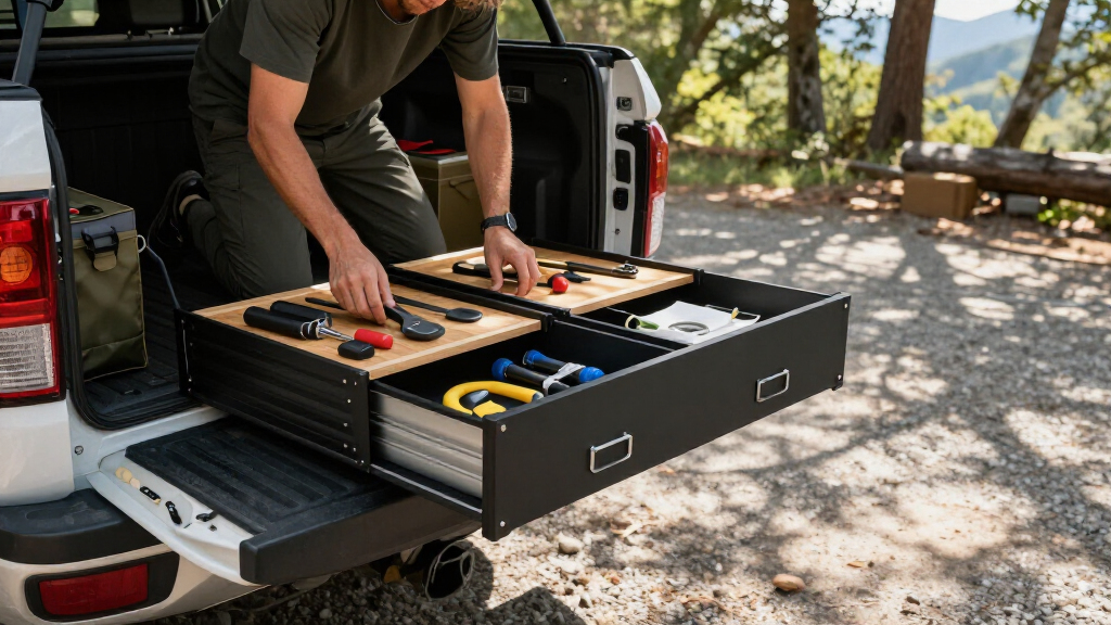 truck bed drawer system