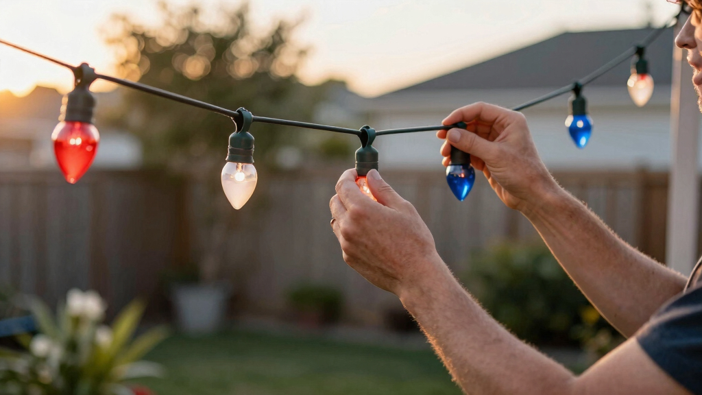 patriotic outdoor string lights