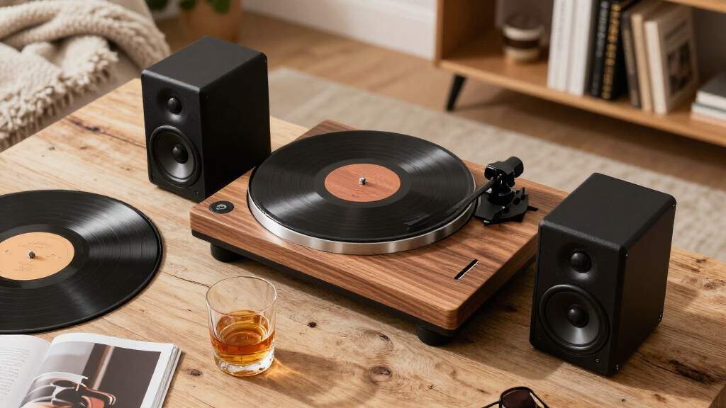 premium turntable with speakers