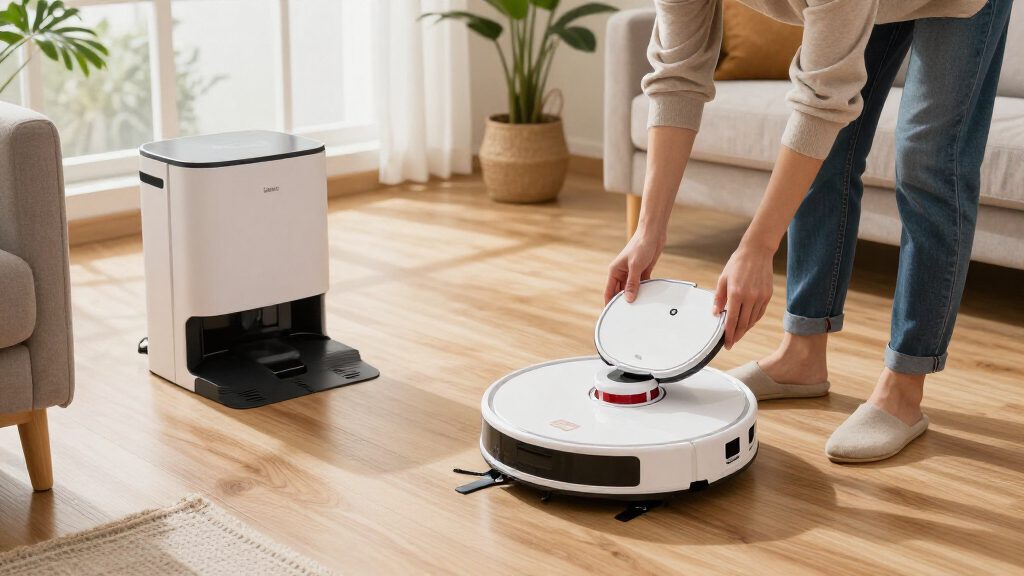 robot vacuum with self emptying