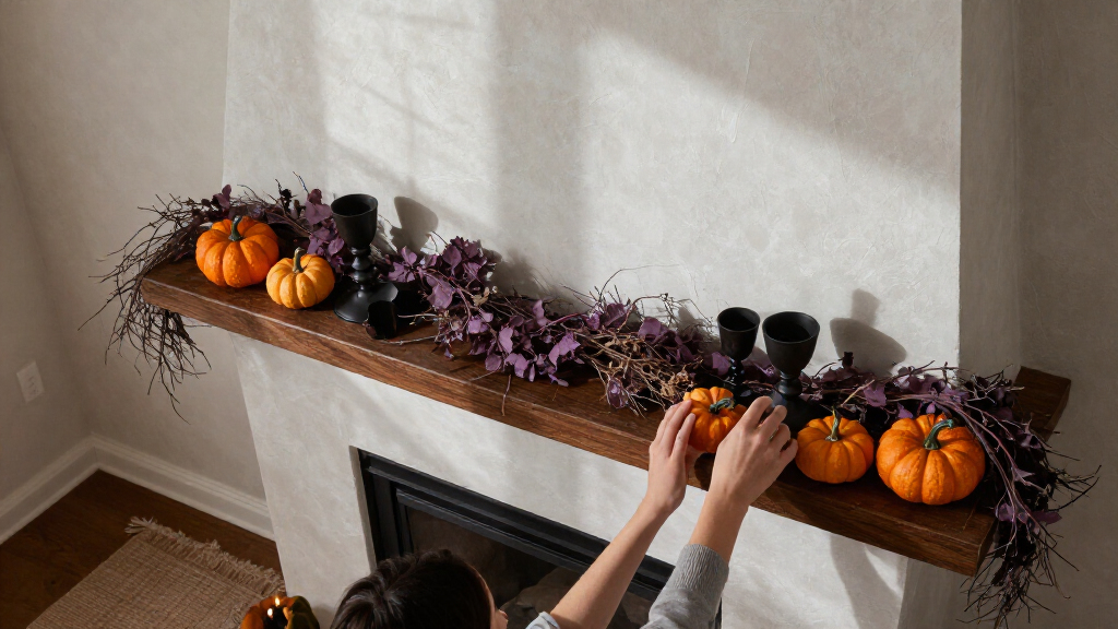 Halloween mantel decorations