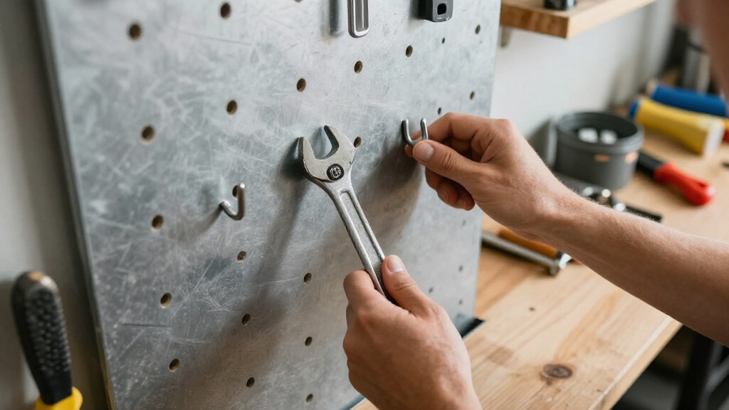 metal pegboard wall organizer system