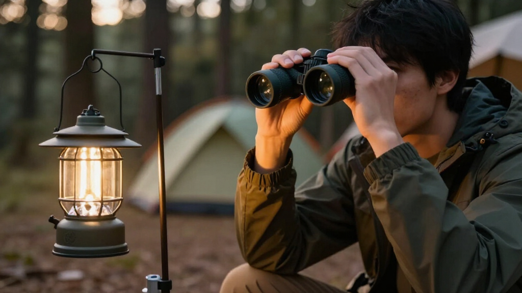 Taschenlampen, Campinglampen und Ferngläser