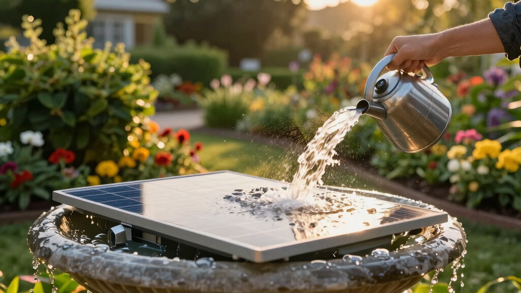 solar-powered garden fountains