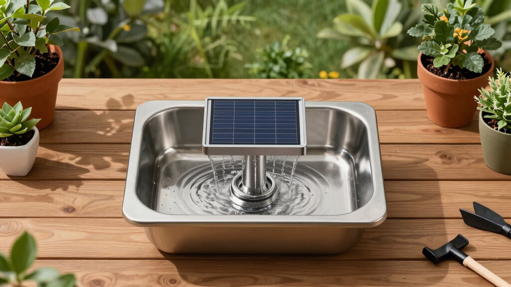 solar-powered garden fountains