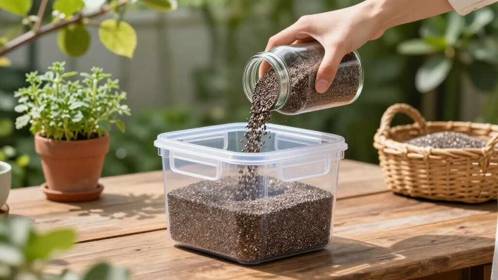 food safe storage bins for bulk chia seeds