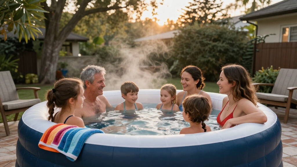 six person inflatable hot tub
