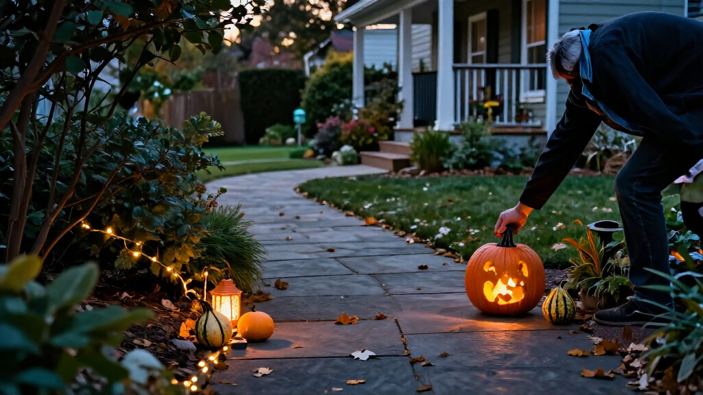 halloween outdoor pathway decorations