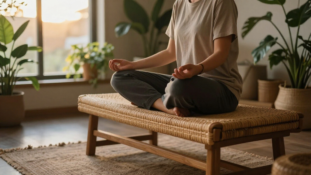 meditation benches for boho wellness spaces