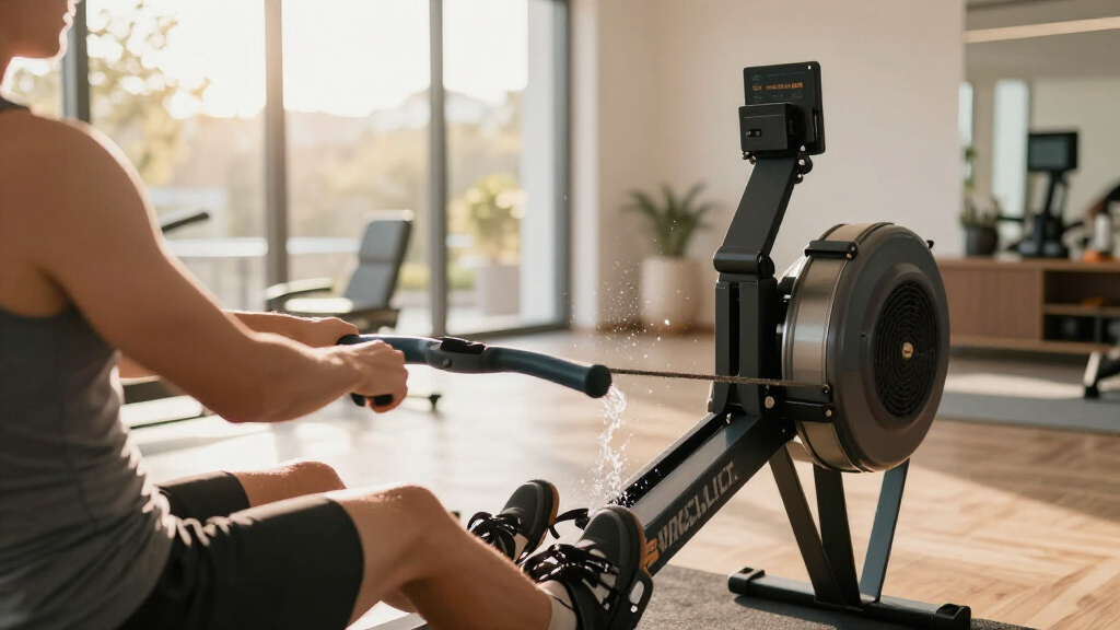 water rowing machine with monitor